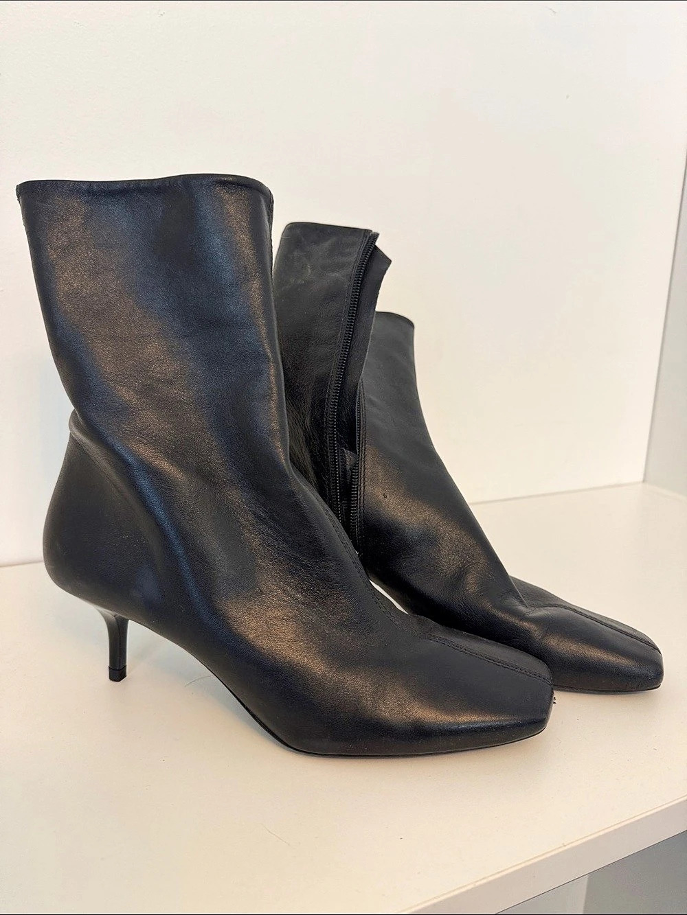 Zara Black Heeled Boots EU 38